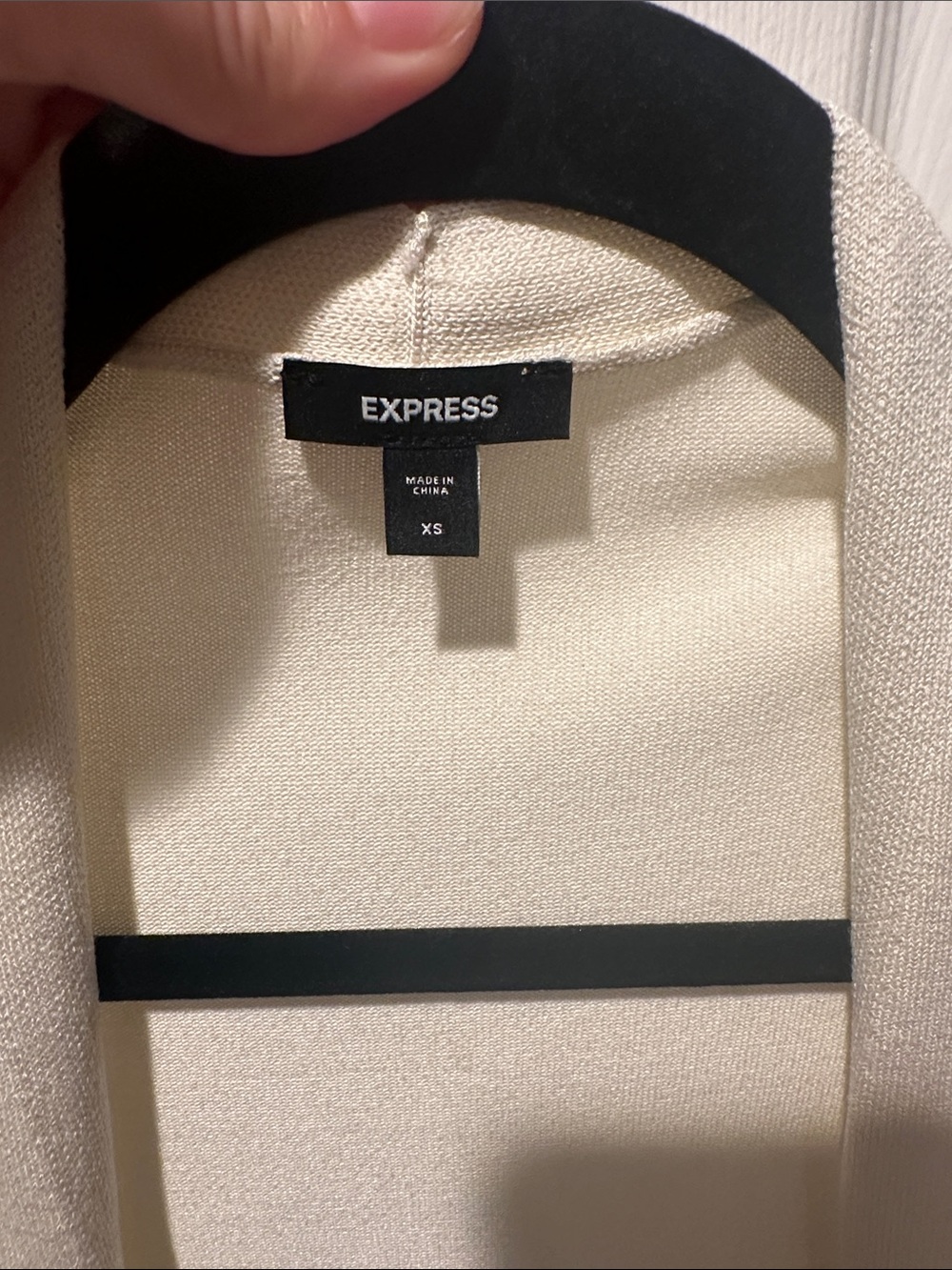 Express Long Open-Front Duster Robe in Cream - Picture 2 of 3